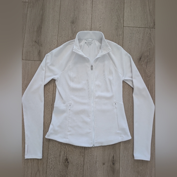Athleta Salutation Ribbed Jacket in white - Picture 1 of 11